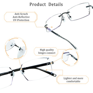 Brisa Metal Rectangle Eyeglasses - LifeArtVision