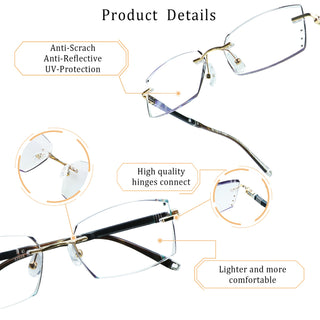 Brisa Metal Rectangle Eyeglasses - LifeArtVision