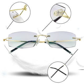 Cole Metal Rectangle Rimless glasses - LifeArtVision