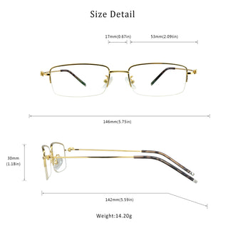 Joce Metal Rectangle Eyeglasses - LifeArtVision