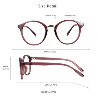 Kylie Plastic Oval Eyeglasses - LifeArtVision